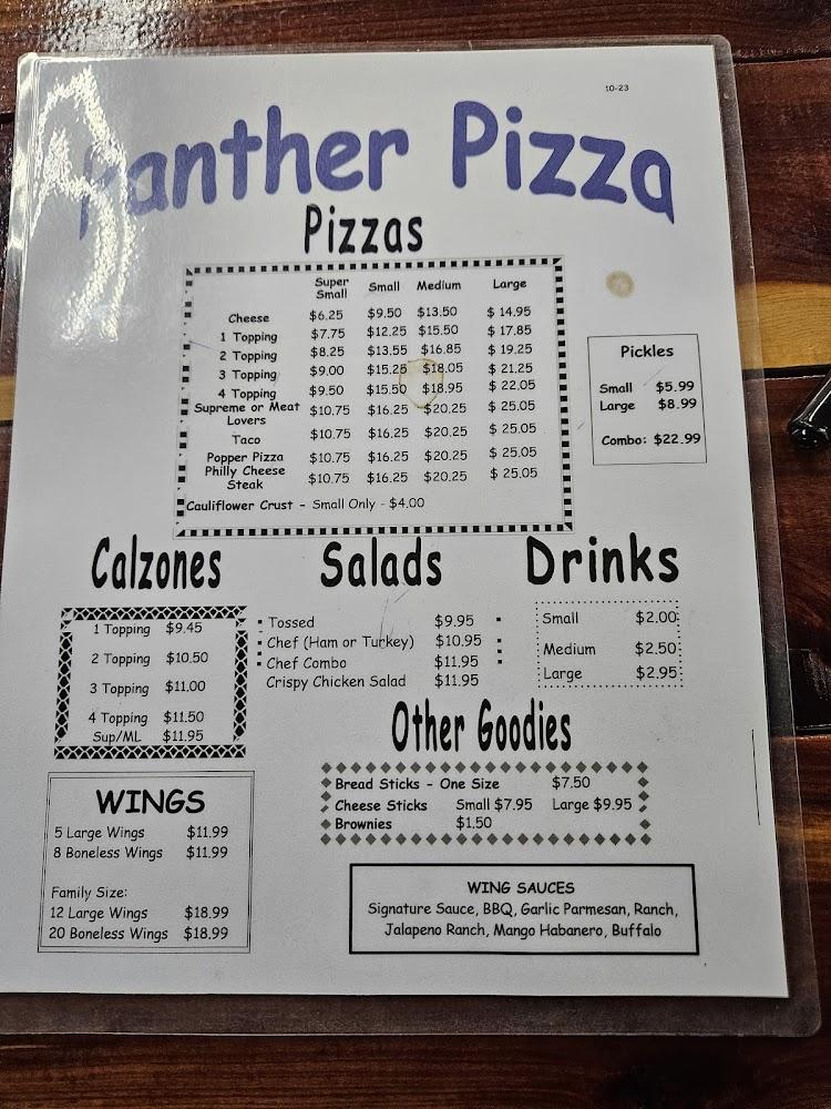 Panther Pizza Menu image 2